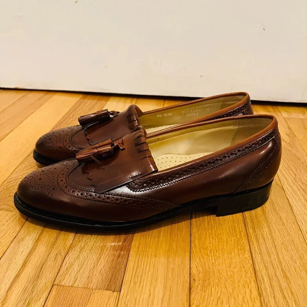 NEW Bostonian Classics Men's Shoes 9.5 Tassel Loafers Kiltie Burgundy Slip On